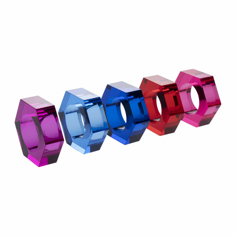 Ronds De Serviette Vintage Plexiglas Avec Compartiment Sel/poivre – Lot De 4